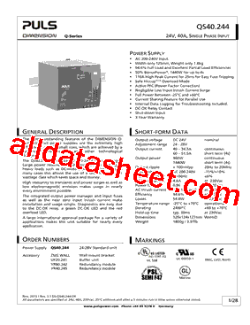 QS40.244 Datasheet PDF - PULS GmbH